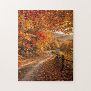 Autumn Forest Road Jigsaw Puzzle