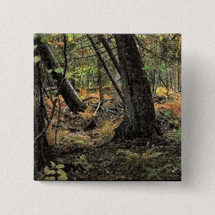 Autumn forest scene        15 cm square badge