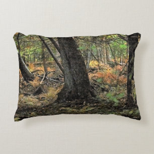 Autumn forest scene decorative cushion