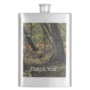 Autumn forest scene hip flask