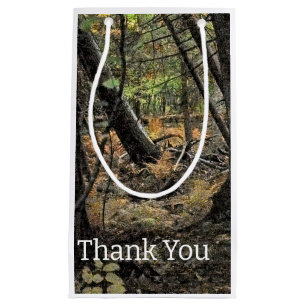 Autumn forest scene small gift bag