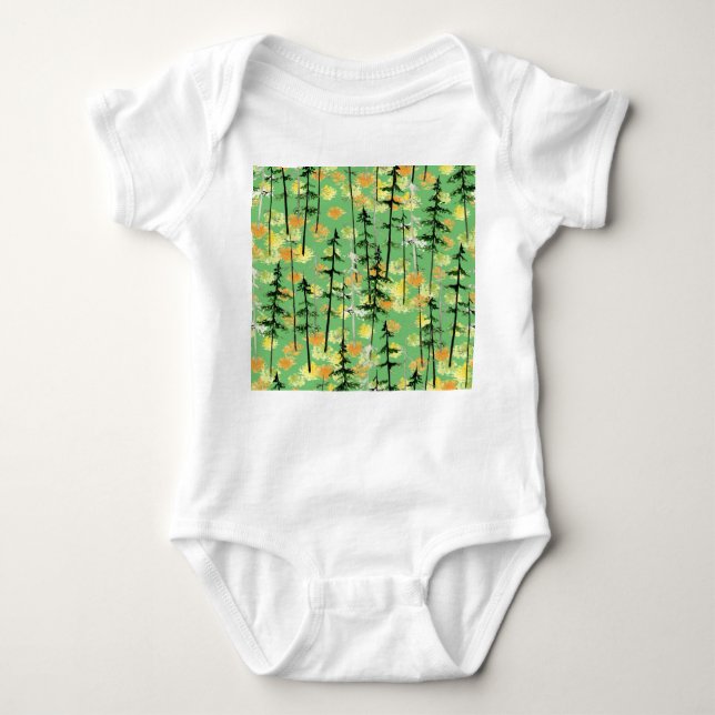 Autumn Forest: Seamless Natural Beauty Baby Bodysuit (Front)