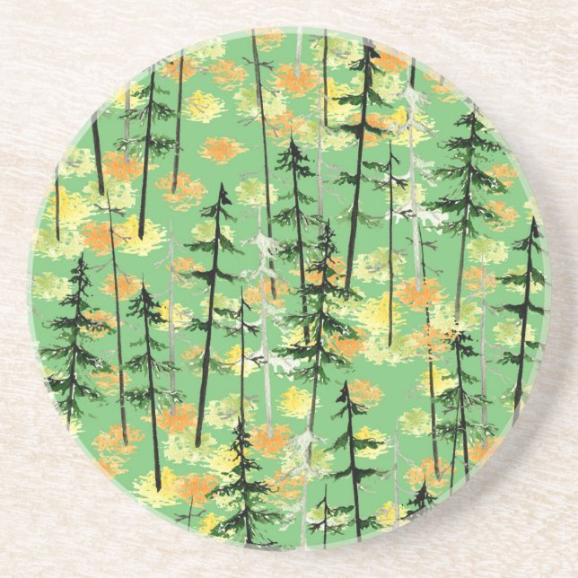 Autumn Forest: Seamless Natural Beauty Coaster (Front)
