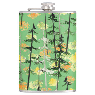 Autumn Forest: Seamless Natural Beauty Hip Flask