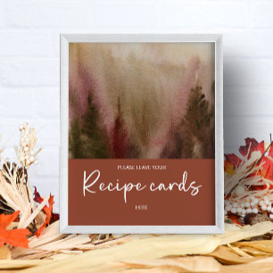 Autumn Forest Terracota leave your recipe card Poster