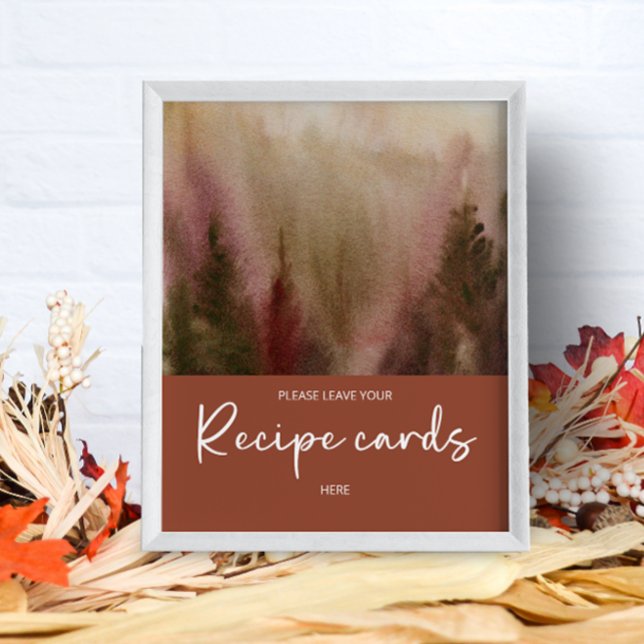 Autumn Forest Terracota leave your recipe card Poster (Creator Uploaded)