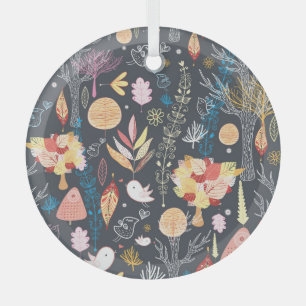 Autumn Forest: Textured Seasonal Beauty. Glass Tree Decoration