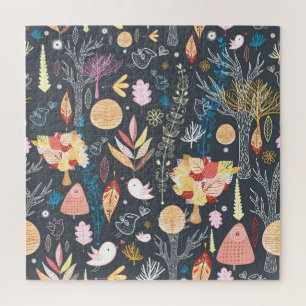 Autumn Forest: Textured Seasonal Beauty. Jigsaw Puzzle