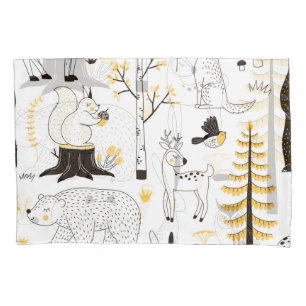 Autumn Forest Trees Leaves Pattern Pillowcase