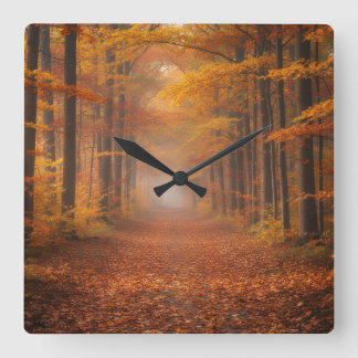 Autumn Forest Wall Clock – Cosy Nature Design