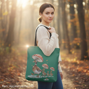 Autumn Forest Whimsy Duck Family Tote Bag