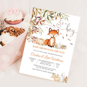 Autumn Fox Baby Shower Invitation