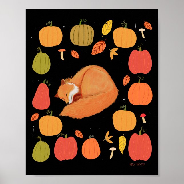 Autumn Fox Print, Value Poster Paper (Matte) (Front)