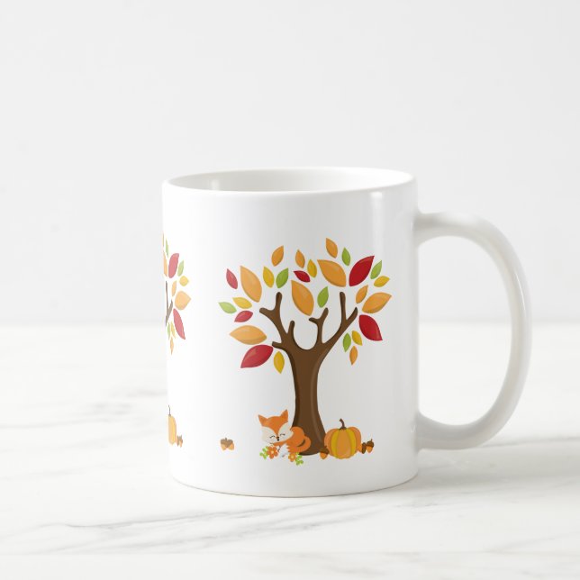 Autumn Fox with Pumpkin Coffee Mug (Right)