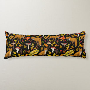 Autumn foxes on black body cushion