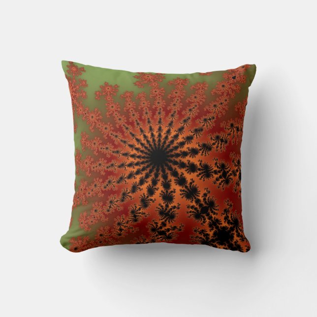 Autumn Fractal Burst Cushion (Front)