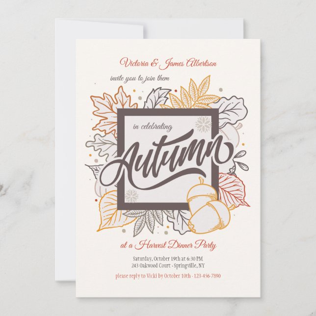 Autumn Frame Invitation (Front)