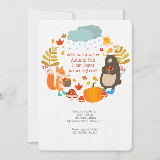 Autumn Friends Invitations (Front)
