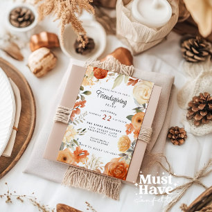 Autumn Friendsgiving Thanksgiving Party Invitation