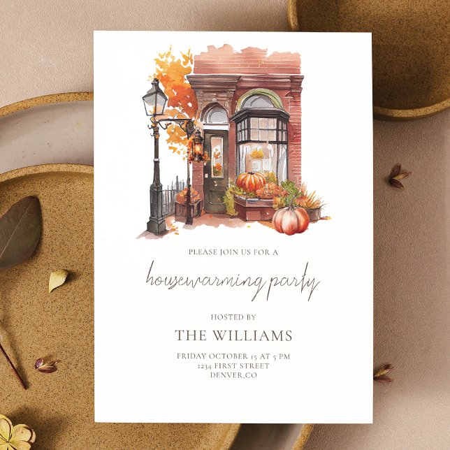 Autumn Front Door Housewarming party Invitation (Creator Uploaded)