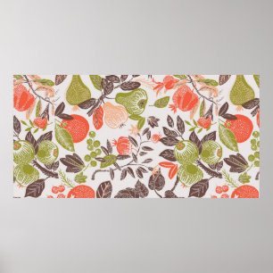 Autumn Fruit Deco Tile Poster