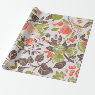 Autumn Fruit Deco Tile Wrapping Paper