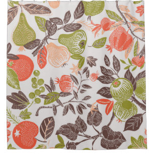 Autumn fruit decorative tile design. shower curtain