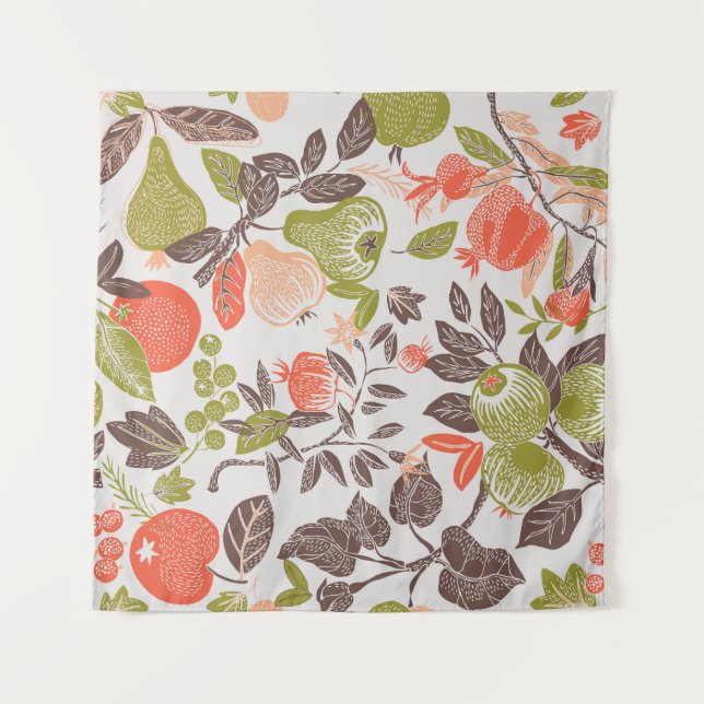 Autumn fruit decorative tile design. tapestry (Front)