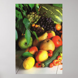 Autumn fruits and vegetables poster