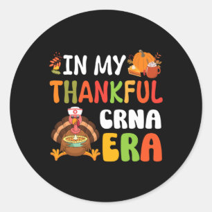Autumn Fruits Turkey Thanksgiving In My Thankful C Classic Round Sticker