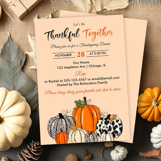 Autumn Fumpkin Thankful Together Invitation (Creator Uploaded)