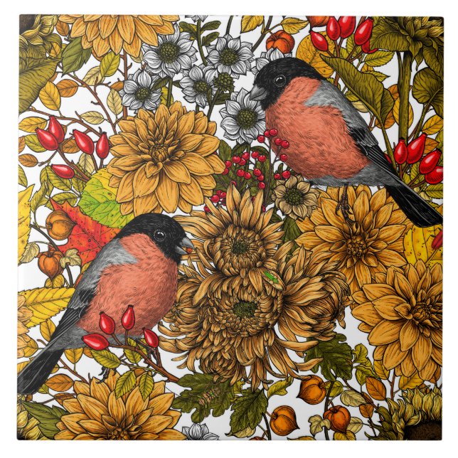 Autumn garden 1 ceramic tile (Front)