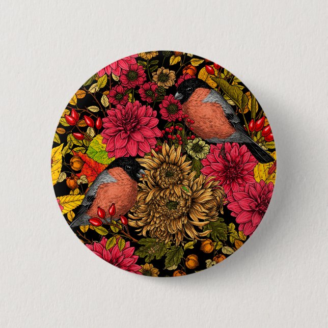 Autumn garden 2 6 cm round badge (Front)