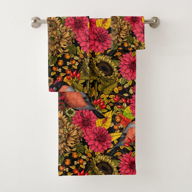 Autumn garden 2 bath towel set (Insitu)