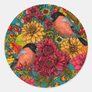 Autumn garden 3 classic round sticker