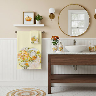 Autumn garden bath towel set