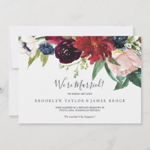 Autumn Garden   Burgundy Elopement Announcement