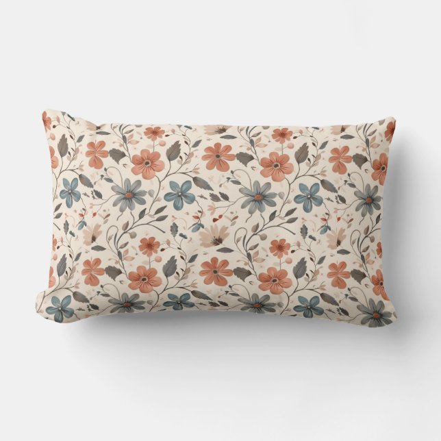 Autumn Garden Charm Lumbar Cushion (Front)