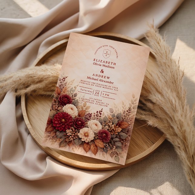 Autumn Garden Floral Wedding Invitation (Creator Uploaded)