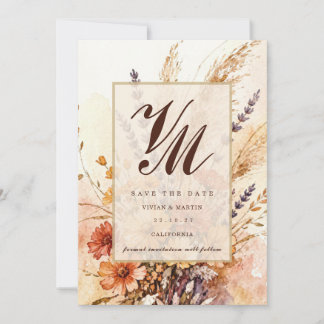 Autumn Garden in Bloom Save The Date Invitation