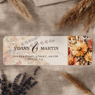 Autumn Garden in Bloom Wedding Address Return Address Label
