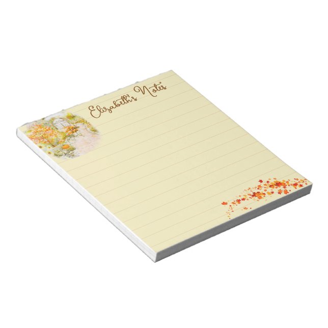 Autumn garden personalised notepad (Angled)
