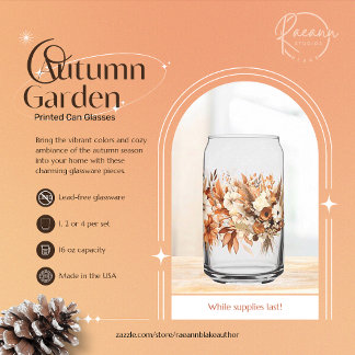 Autumn Garden Printed Can Glasses