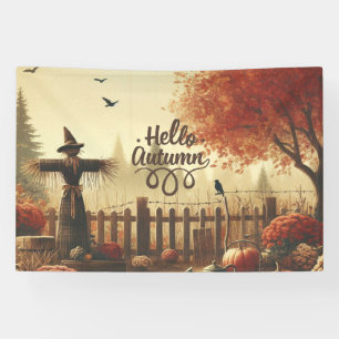 Autumn garden & scarecrow banner