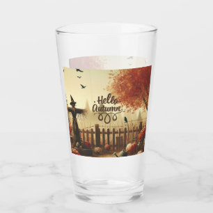 Autumn garden & scarecrow  glass