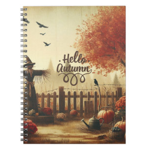 Autumn garden & scarecrow notebook