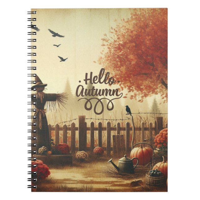 Autumn garden & scarecrow  notebook (Front)
