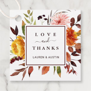 Autumn Garden Wedding Thank You Favour Tags