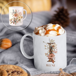 Autumn Garden Wild Flower Custom Letter I Coffee Mug