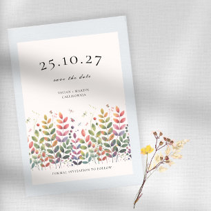Autumn Garden With Dragonflies Save The Date Invitation